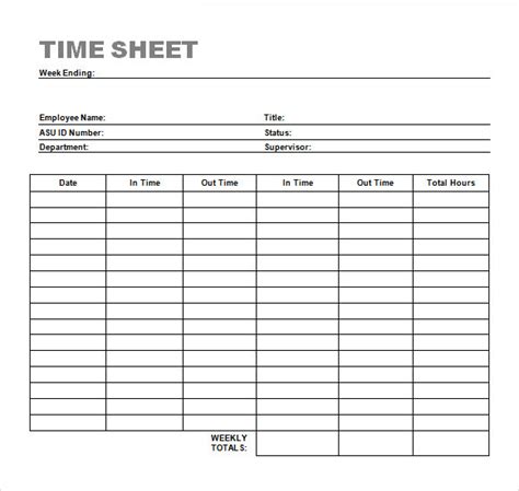 Timesheet Template