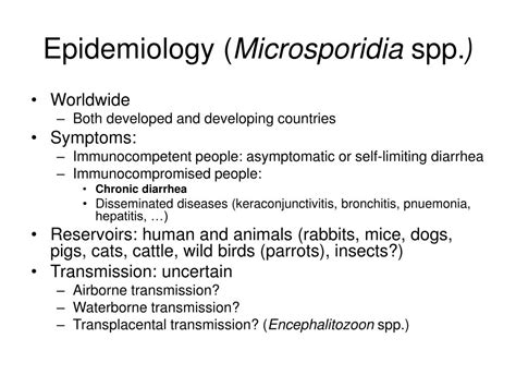 Microsporidia Epidemiology