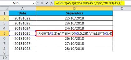 MID function in Excel