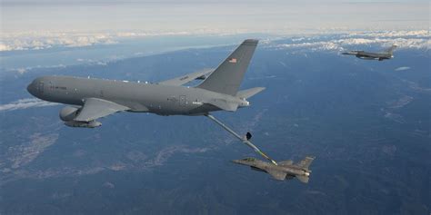 KC-135 Stratotanker refueling a fighter jet