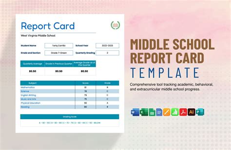 Middle School Gradebook Template