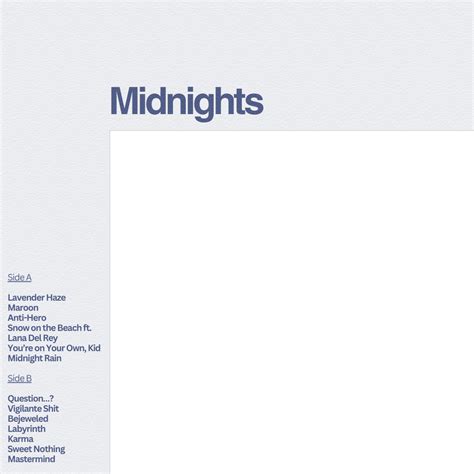 Midnights album cover template inspiration