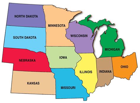 Midwest States Map