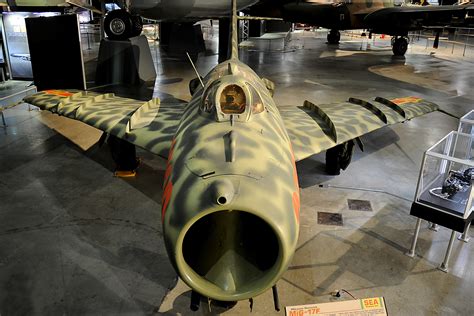 Preserved MiG-17 on display in a museum