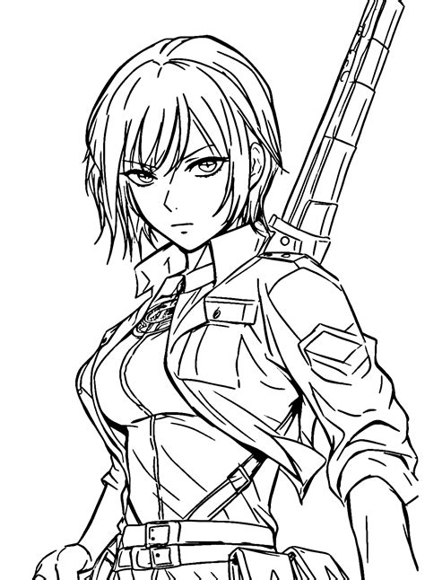 Mikasa Ackerman Coloring Page