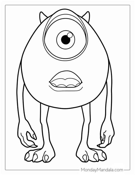 Mike Wazowski Coloring Pages for Kids