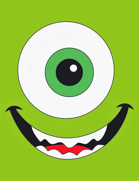 Mike Wazowski Face Template For Kids