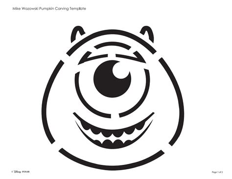 Mike Wazowski pumpkin carving template