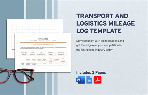 Mileage Log Template for Logistics