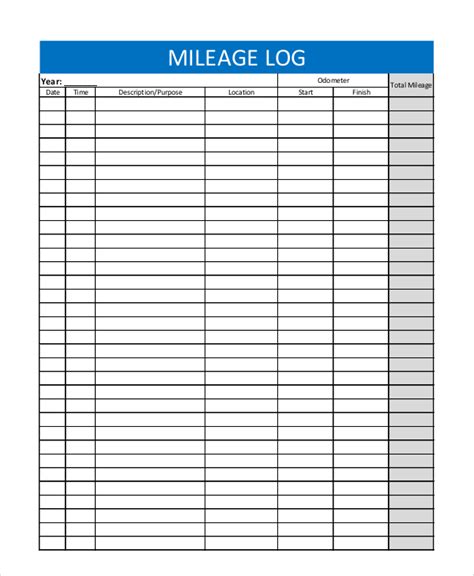 Mileage Tracker Template 1