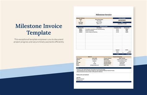 Milestone-Based Consulting Invoice Template Example