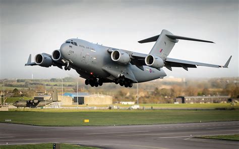 A military aircraft transporting equipment