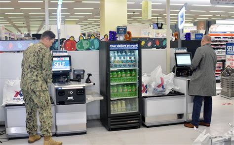 Military base grocery store checkout