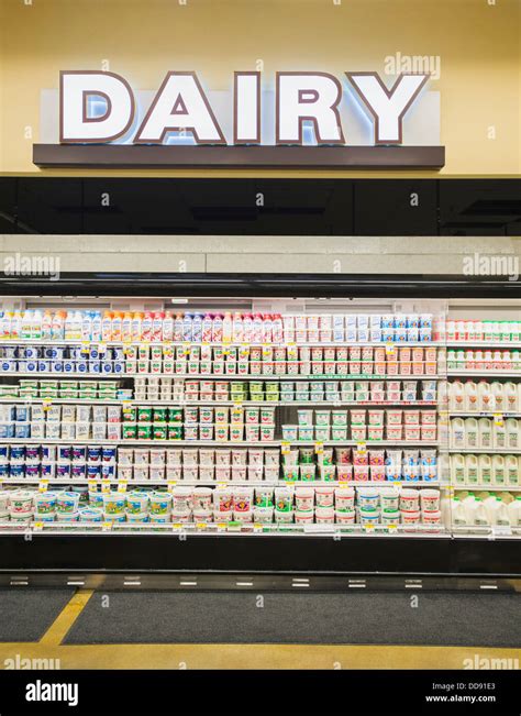 Military base grocery store dairy section