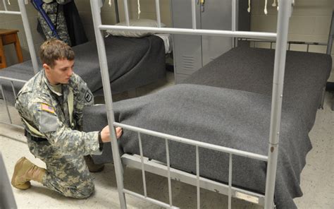 A messy military bed