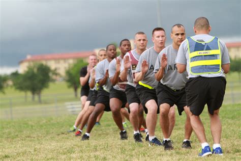 Military personnel in physical training