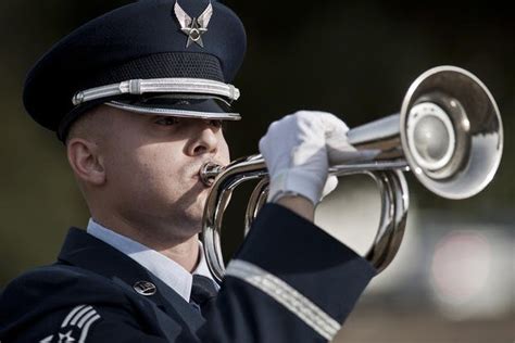 A Military Bugler in Ceremony