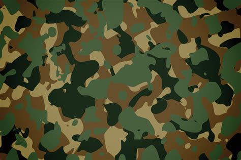 Different camouflage patterns used in military uniforms