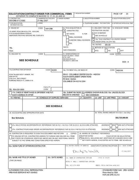 Military Contract Signing