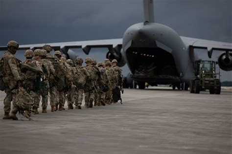 Military personnel preparing for deployment