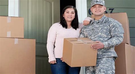 Military family moving to a new home