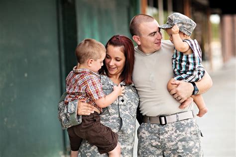 Soldiers with their families