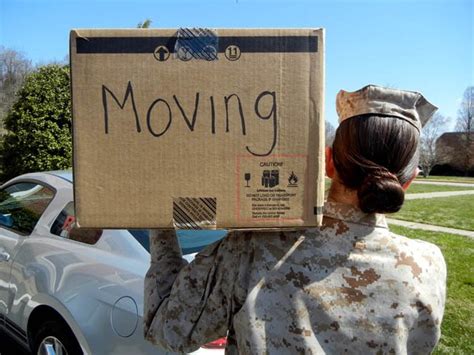 A military family packing up their home