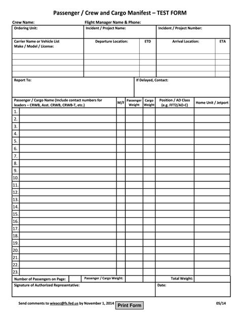 Military Flight Release Form Template