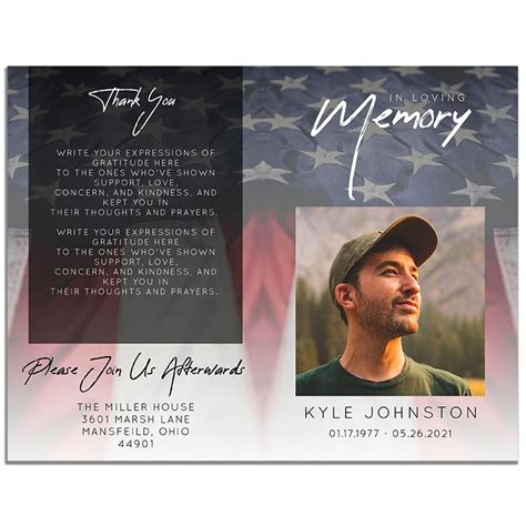 Military Funeral Program Template