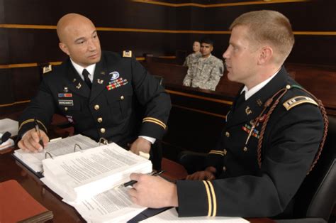 Military lawyers in counsel