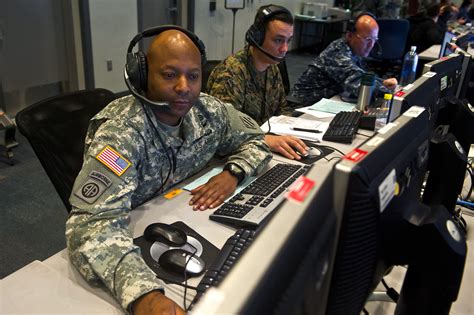 Military officers communicating