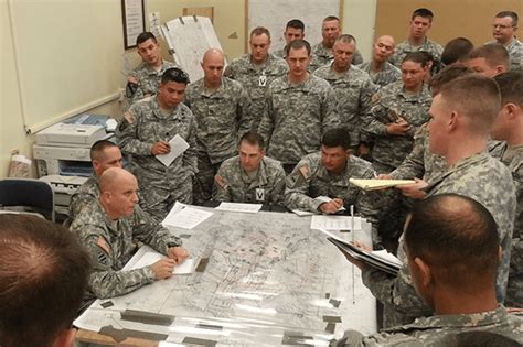 Military officers planning operations