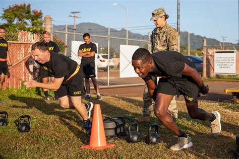 Soldiers participating in physical training