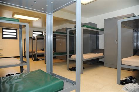 A photo of a military prison cell