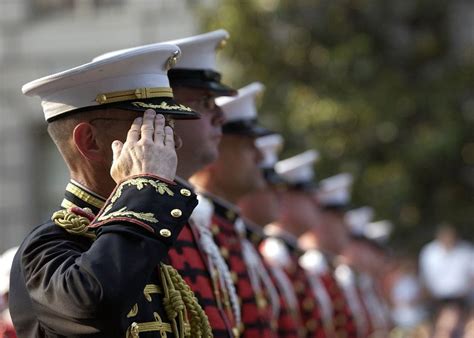 A military officer saluting during a formal ceremony