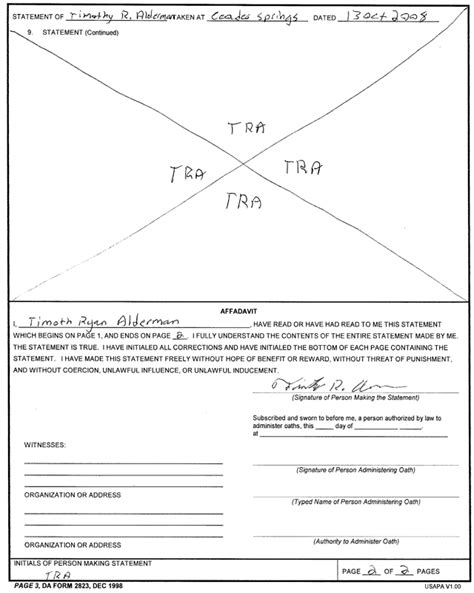 Military Sworn Statement