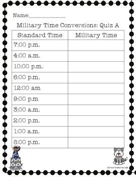 Practice Reading Military Time