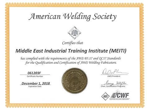 Military welder certification