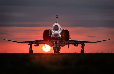 Military aircraft on a runway