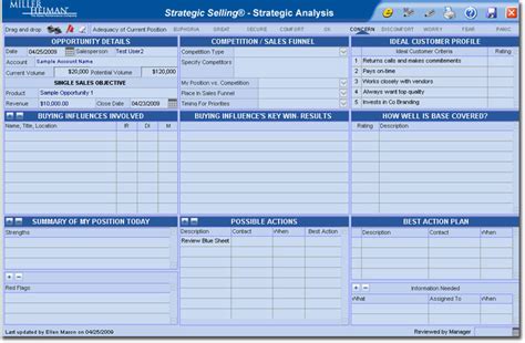 Miller Heiman Blue Sheet Template Strategy