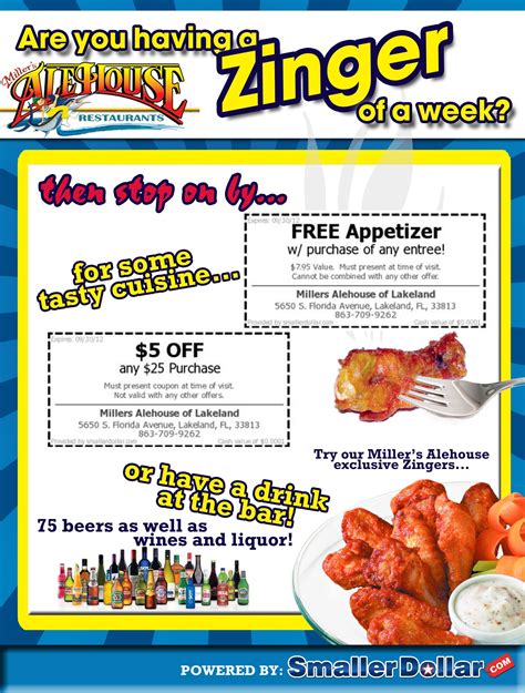 Millers Ale House coupon 7