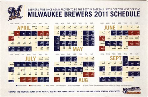 Milwaukee Brewers Schedule Games