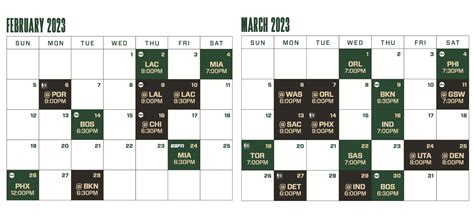 Milwaukee Bucks Schedule Key Dates