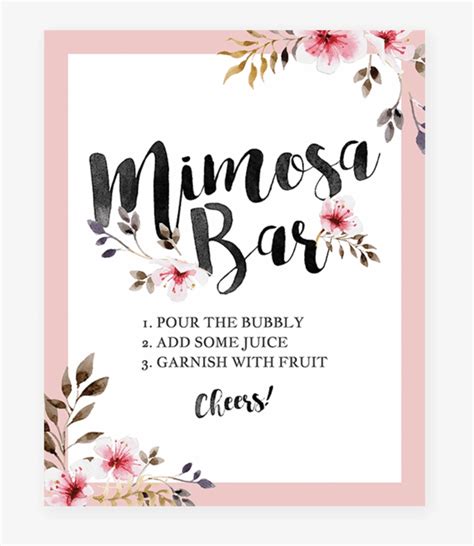 Mimosa Bar Printable