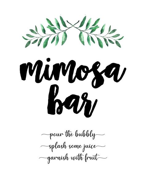 Mimosa Bar Printable Designs