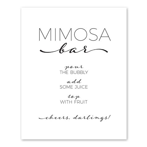 Mimosa Bar Printable Templates