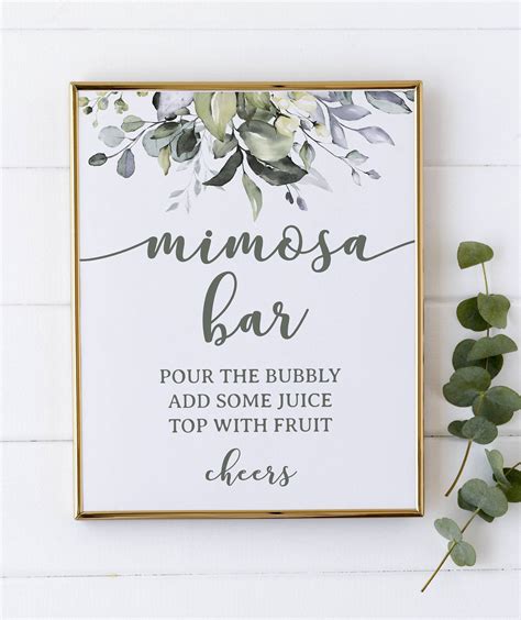 Floral Mimosa Bar Sign Ideas