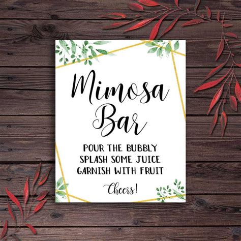 Mimosa Bar Sign Printables