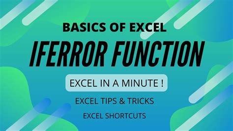 Using MIN with IFERROR function in Excel