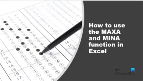 Using the MINA function in Excel